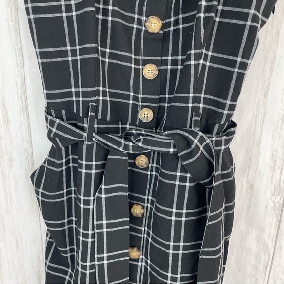 Abercrombie & Fitch black and white plaid belted dress Small - Picture 2 of 5
